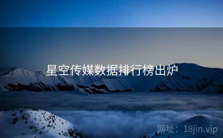 星空传媒数据排行榜出炉