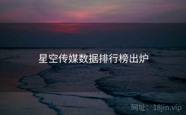 星空传媒数据排行榜出炉